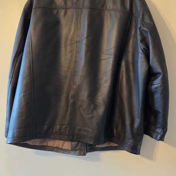 Danier Men's Leather Biker Boho Black Moto Hippie Zip Fall Winter Jacket Sz 3XL - Picture 12 of 14